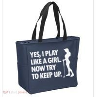 Play Golf Like A Girl Try To Keep Up Tote Bag thumb 2
