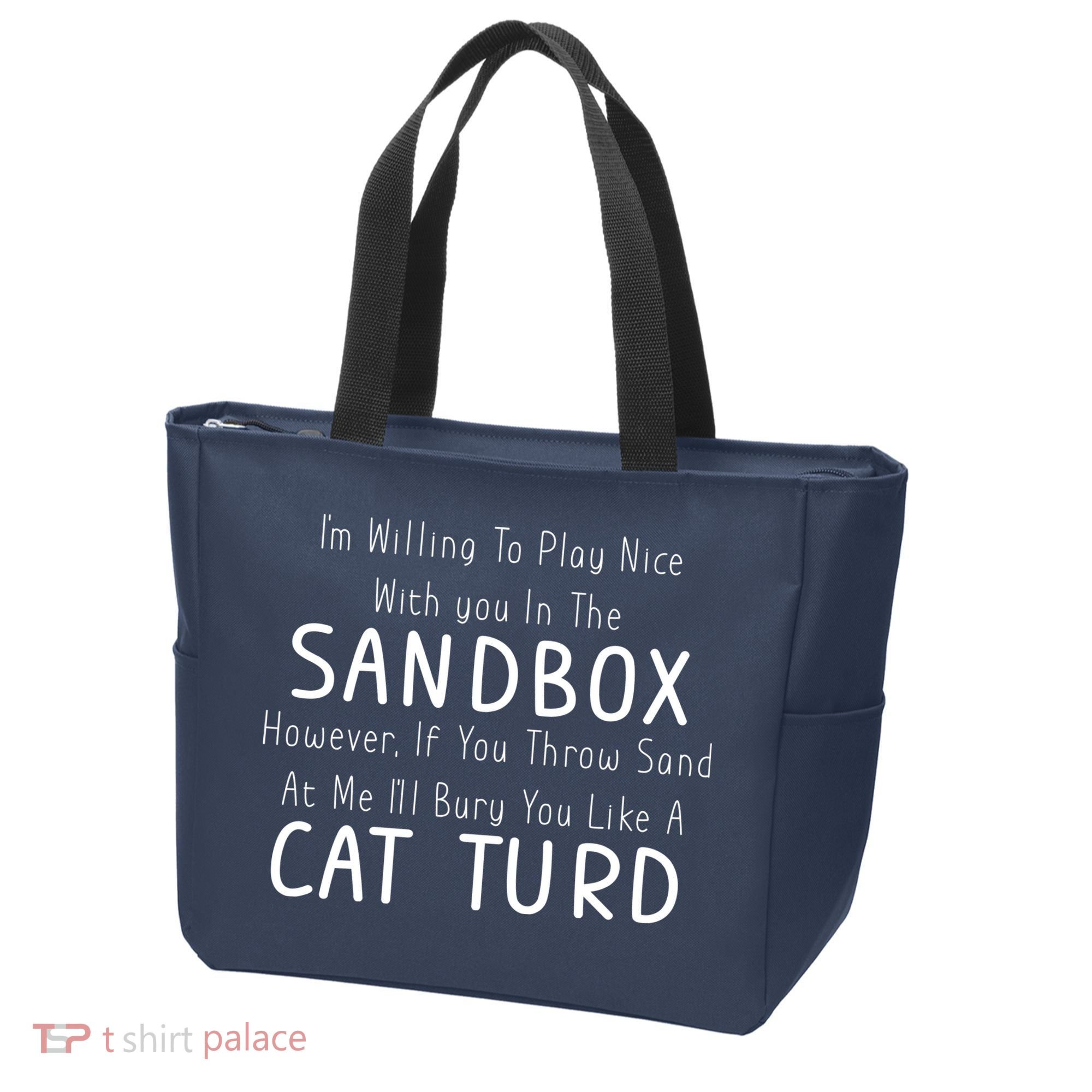 Play Nice Sandbox Cat Turd Tote Bag