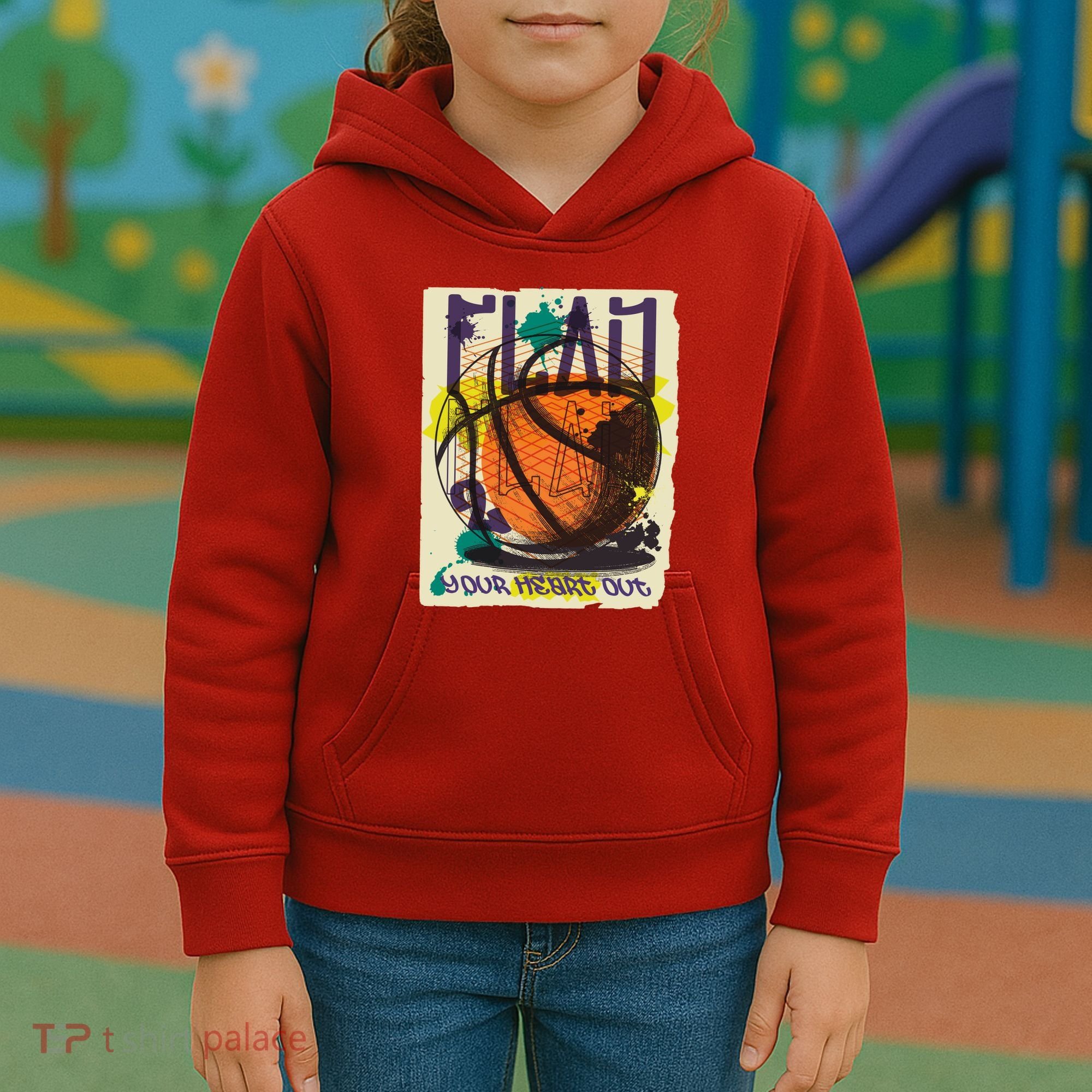 Play Your Heart Out Basketball Kids Hoodie