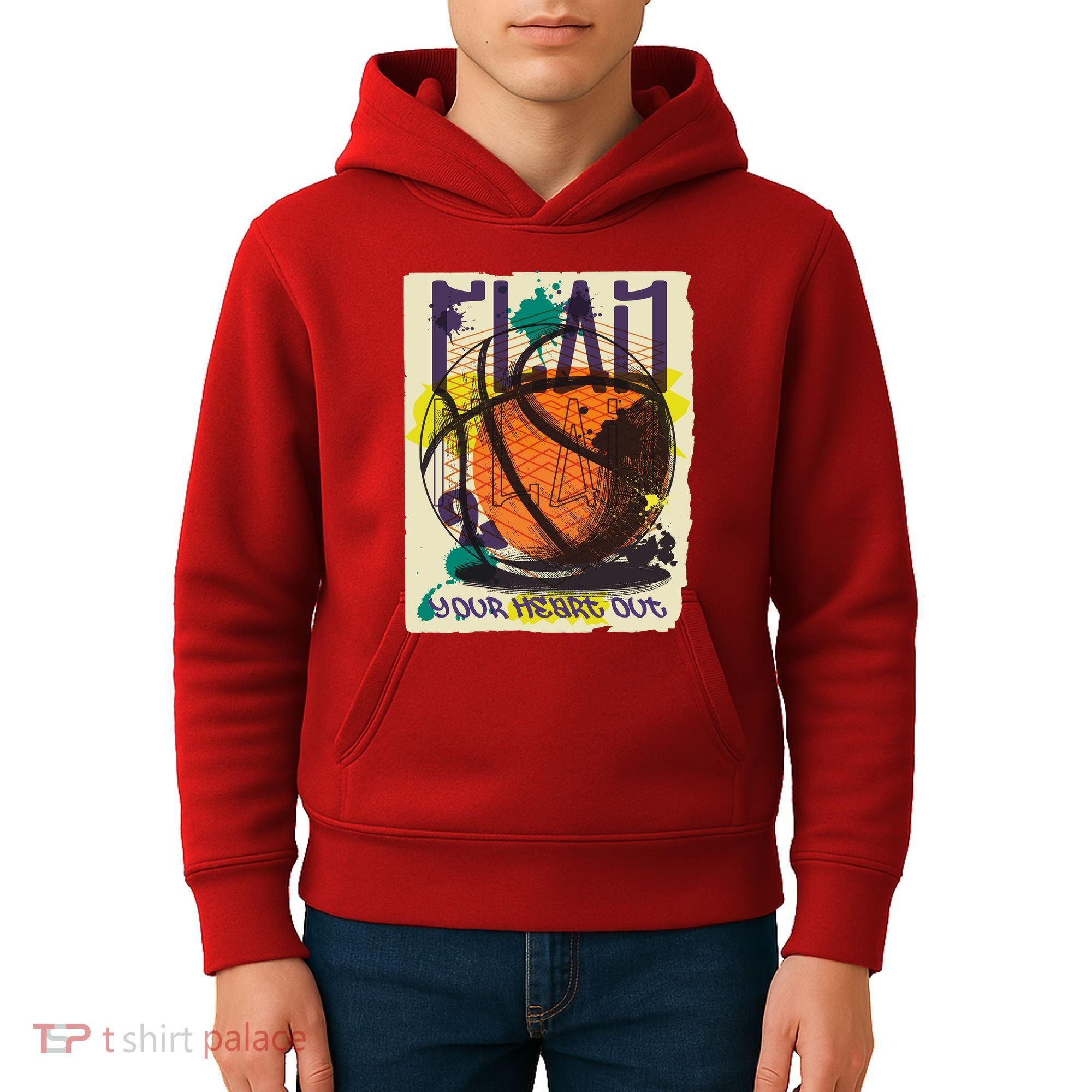 Play Your Heart Out Basketball Kids Hoodie