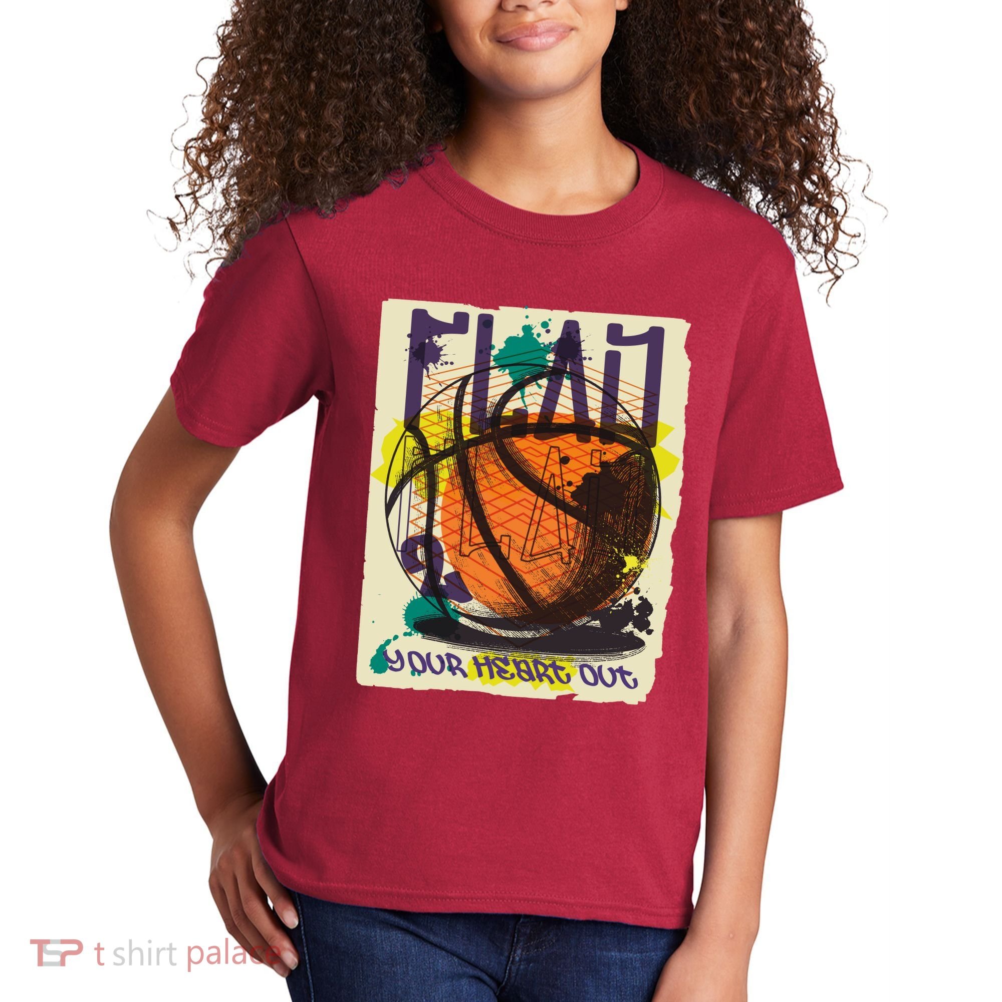 Play Your Heart Out Basketball Kids T-Shirt