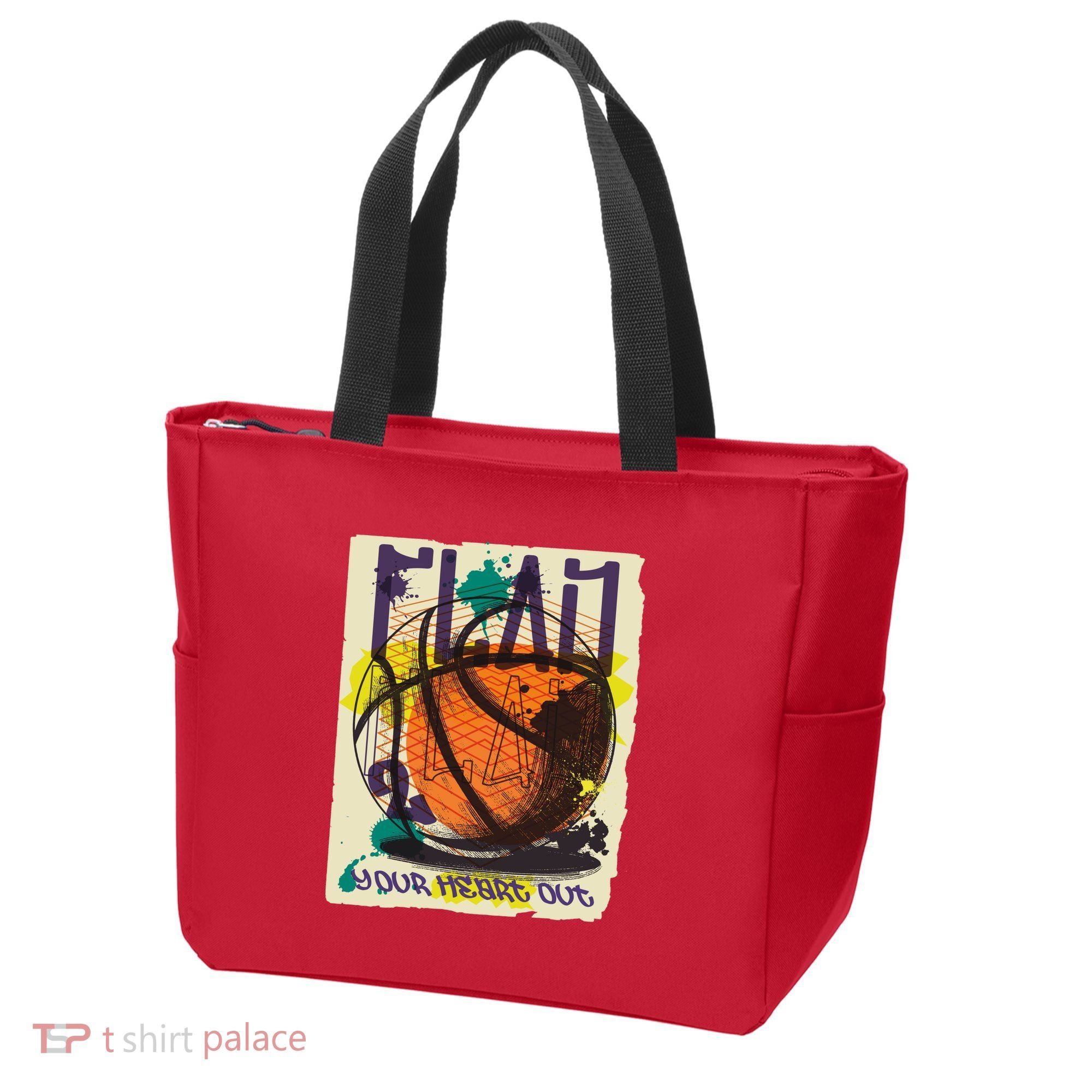 Play Your Heart Out Basketball Tote Bag
