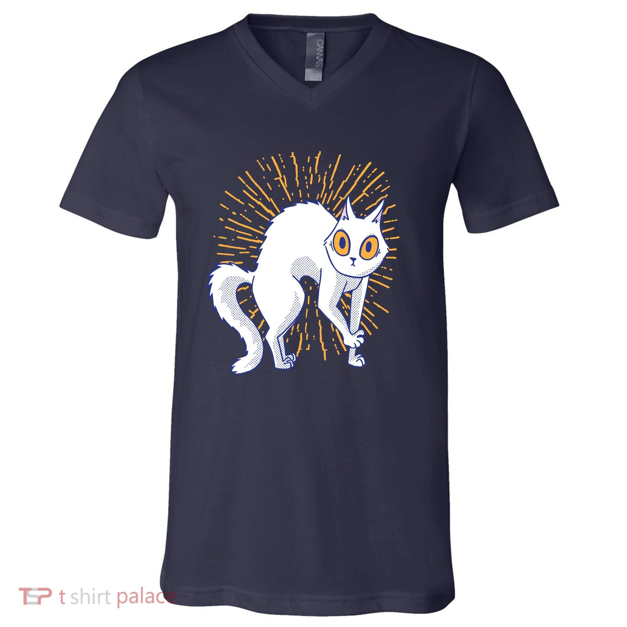 Playful Cat V-Neck T-Shirt