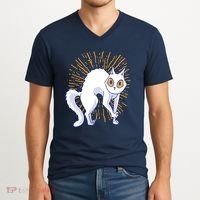 Playful Cat V-Neck T-Shirt thumb 2