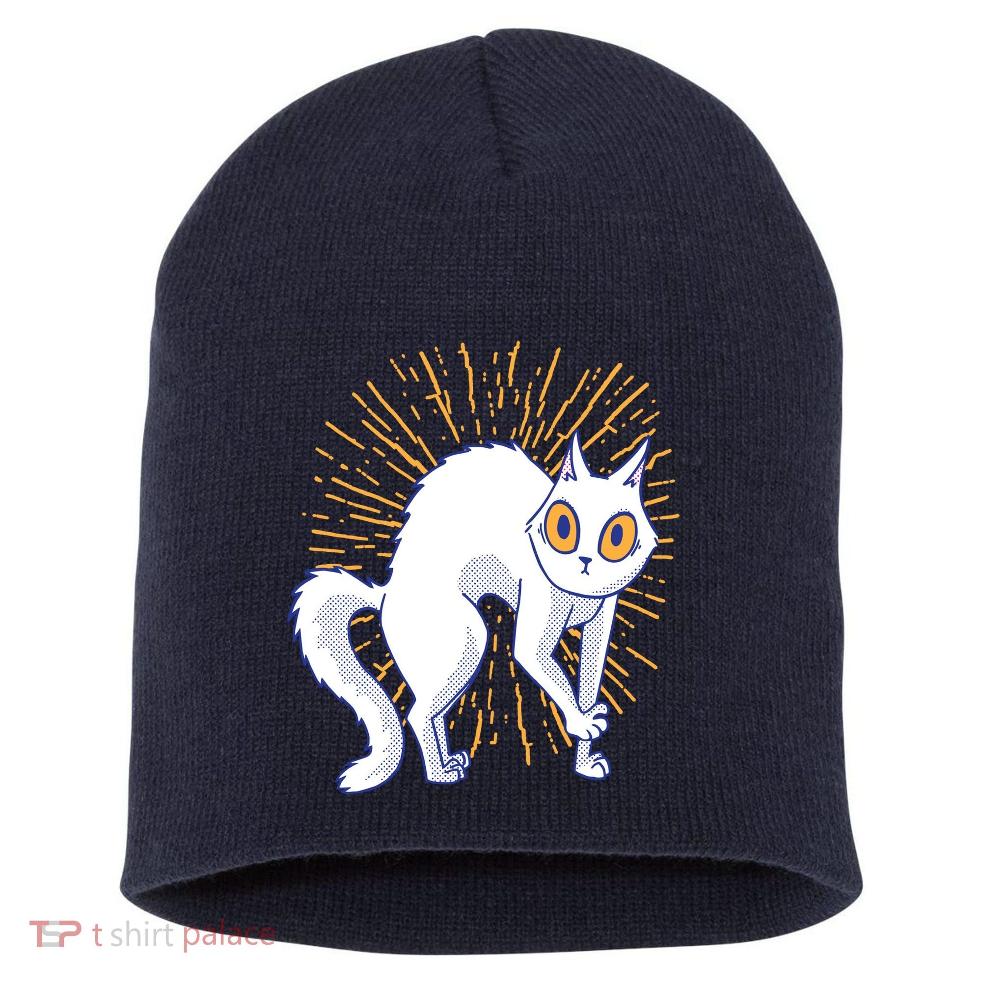 Playful Cat Short Acrylic Beanie