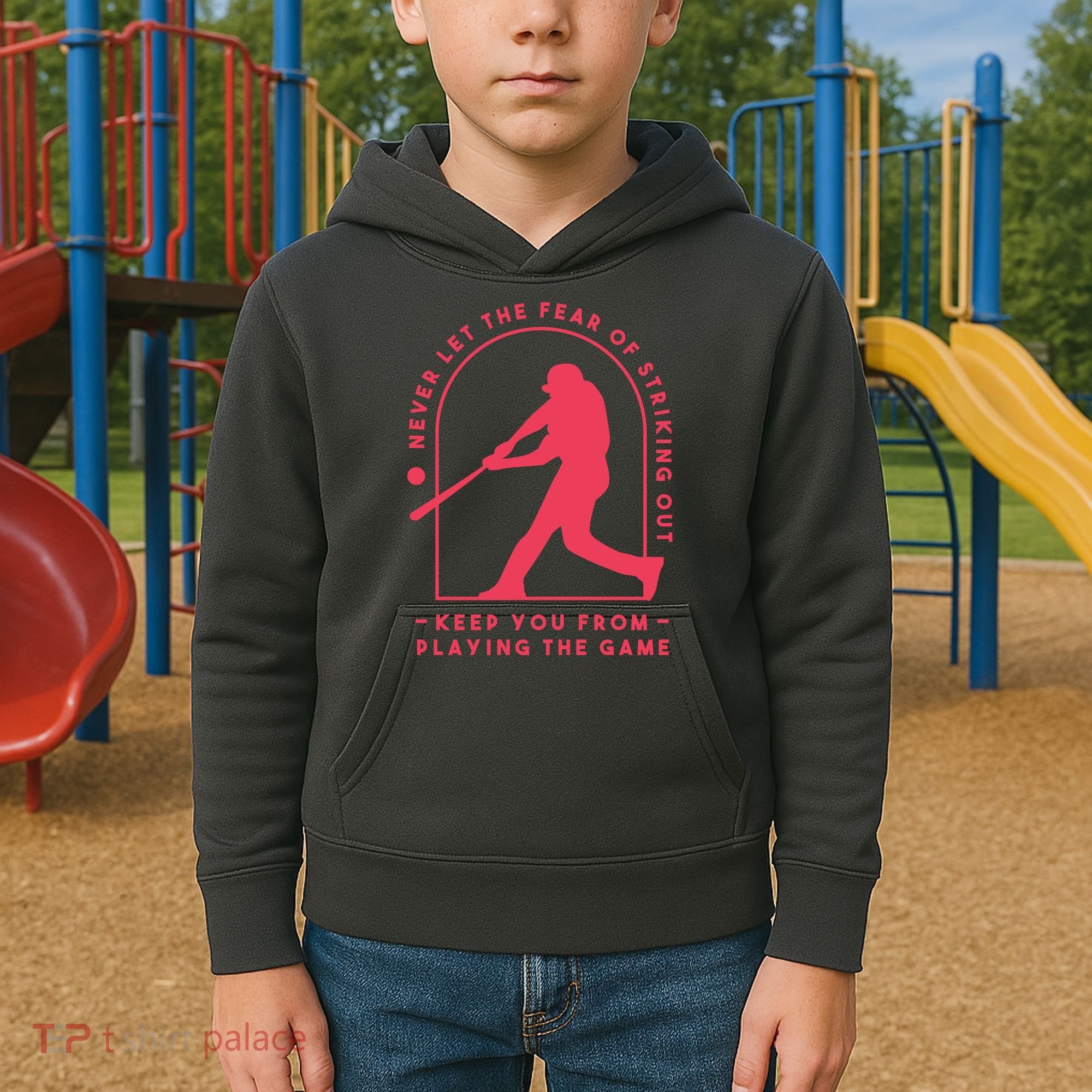 Playing The Game Baseball Kids Hoodie