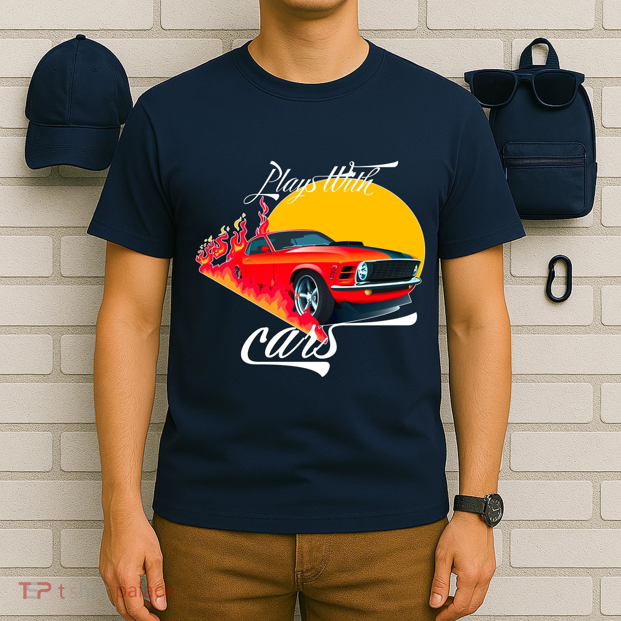 Plays With Cars Matching Family T-Shirt