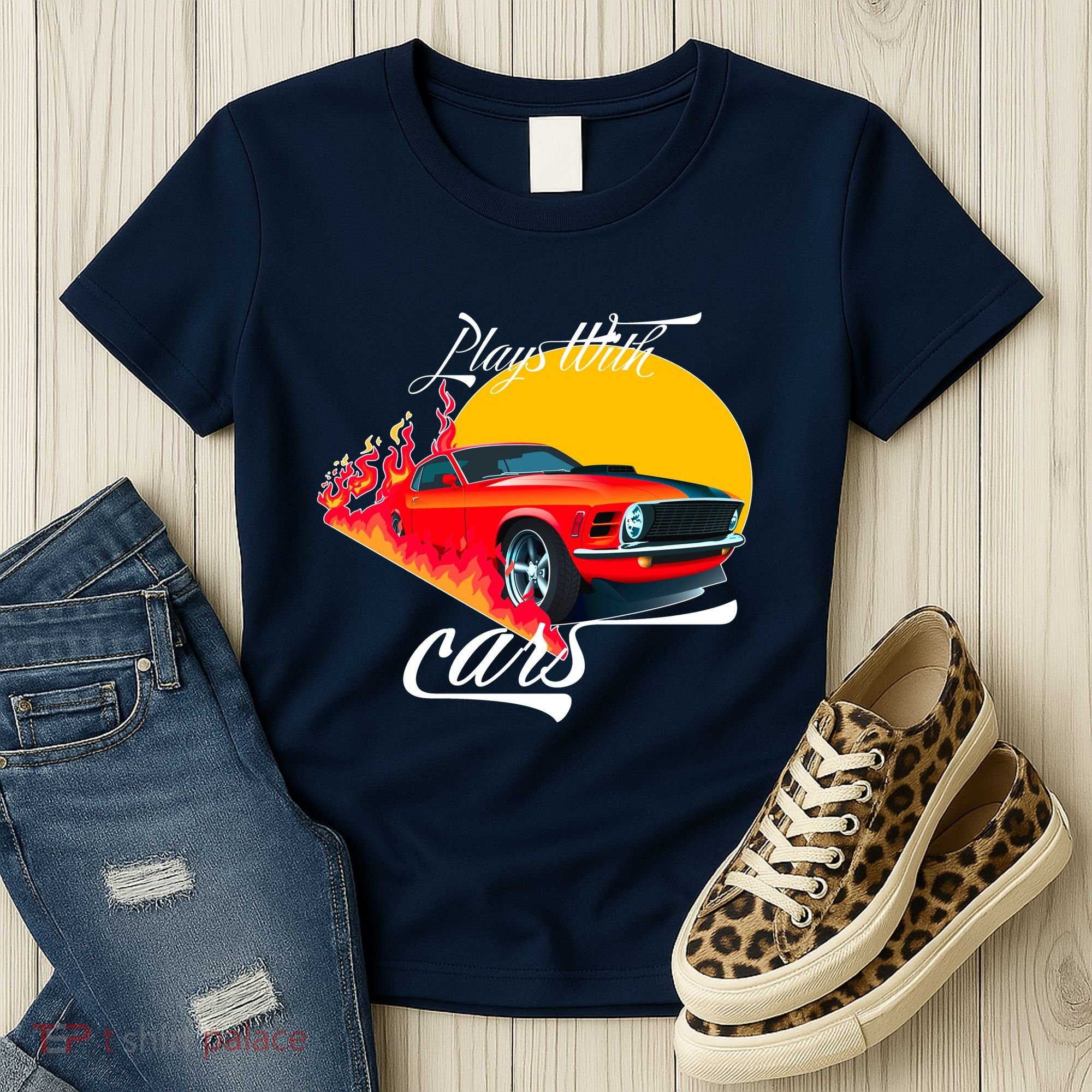 Plays With Cars Matching Family Women's T-Shirt