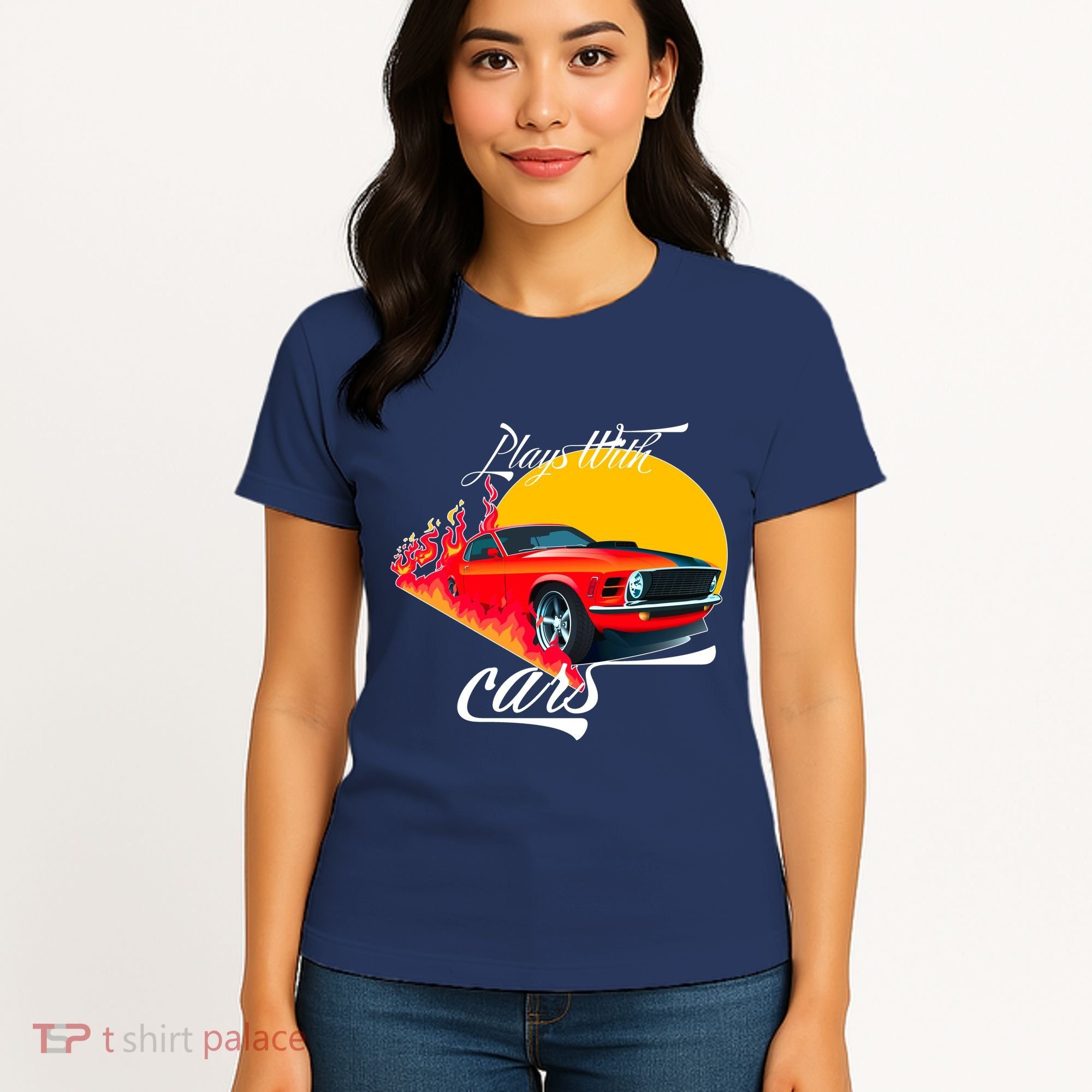 Plays With Cars Matching Family Women's T-Shirt