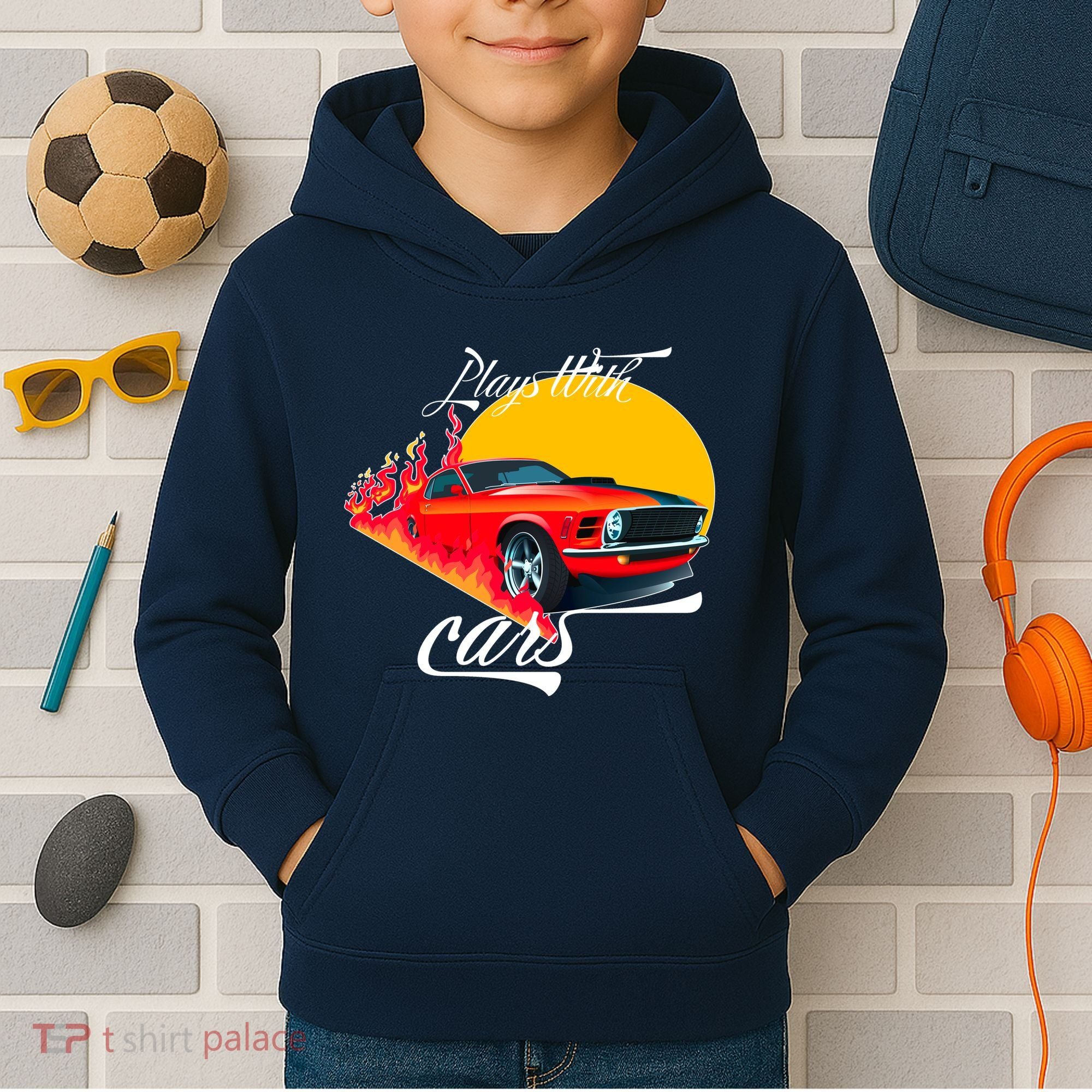 Plays With Cars Matching Family Kids Hoodie