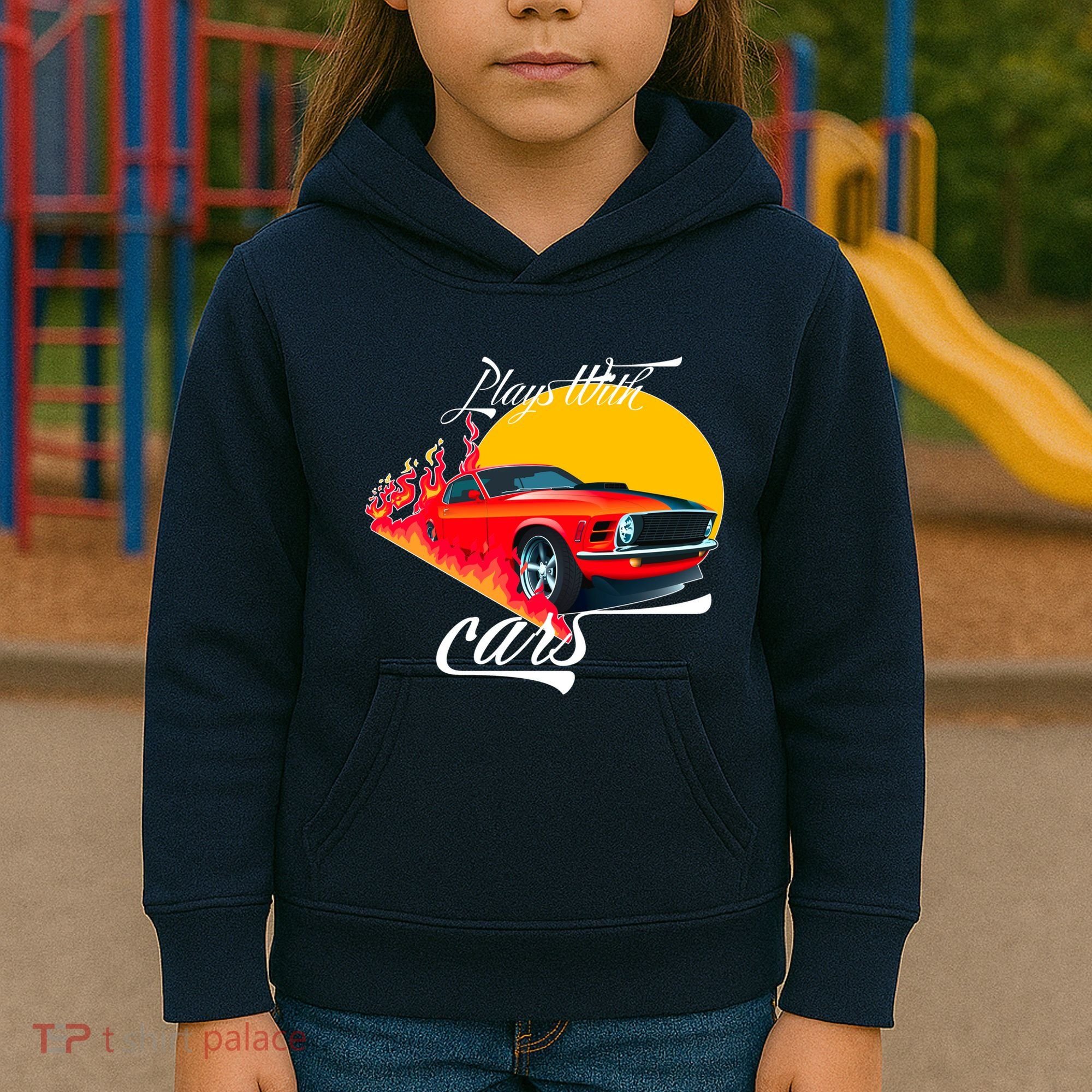Plays With Cars Matching Family Kids Hoodie