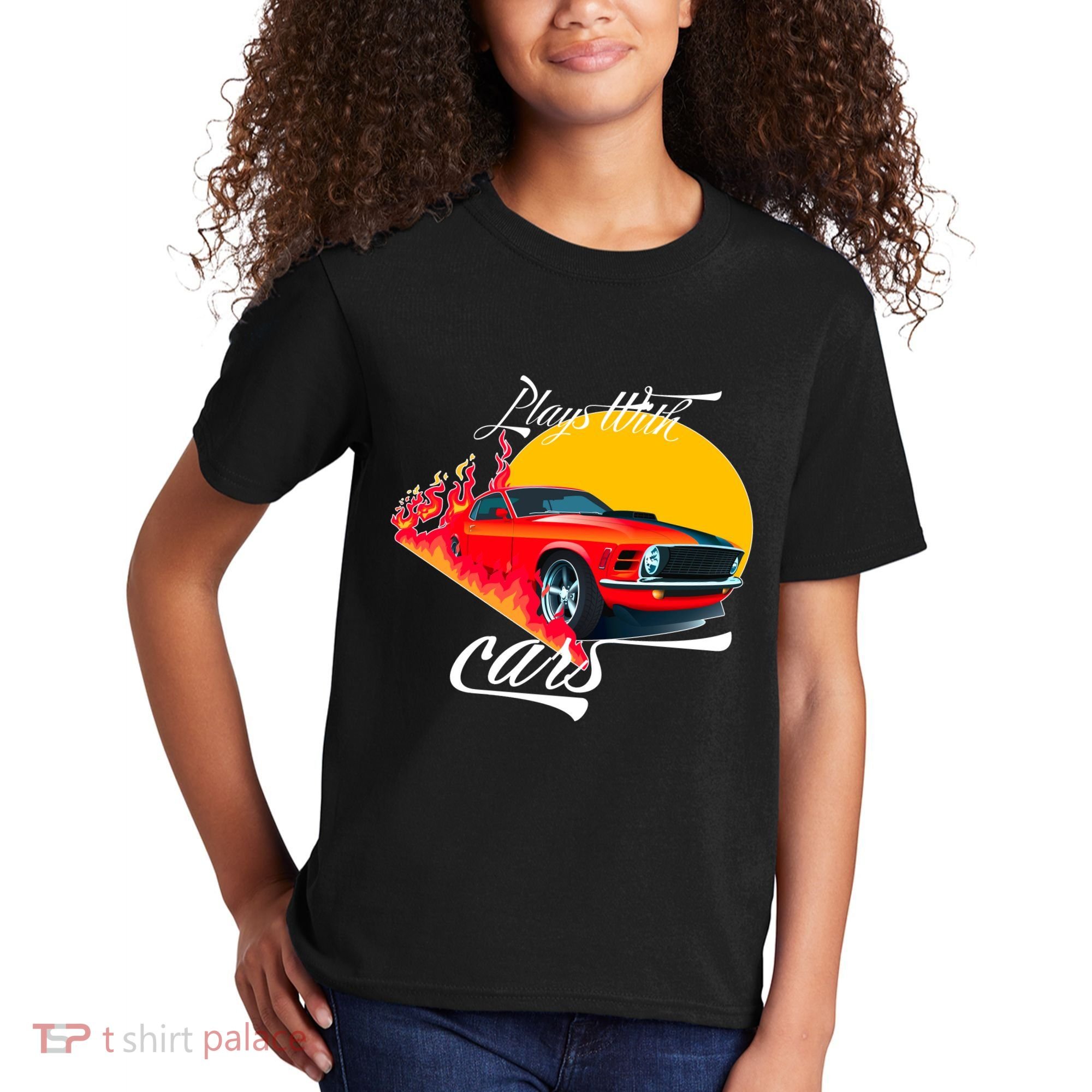 Plays With Cars Matching Family Kids T-Shirt