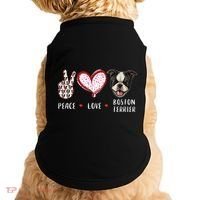Peace Love Boston Terrier Dog Gifts Doggie Tank thumb 0