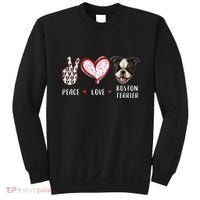 Peace Love Boston Terrier Dog Gifts Sweatshirt thumb 0