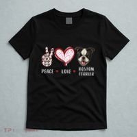 Peace Love Boston Terrier Dog Gifts T-Shirt thumb 5
