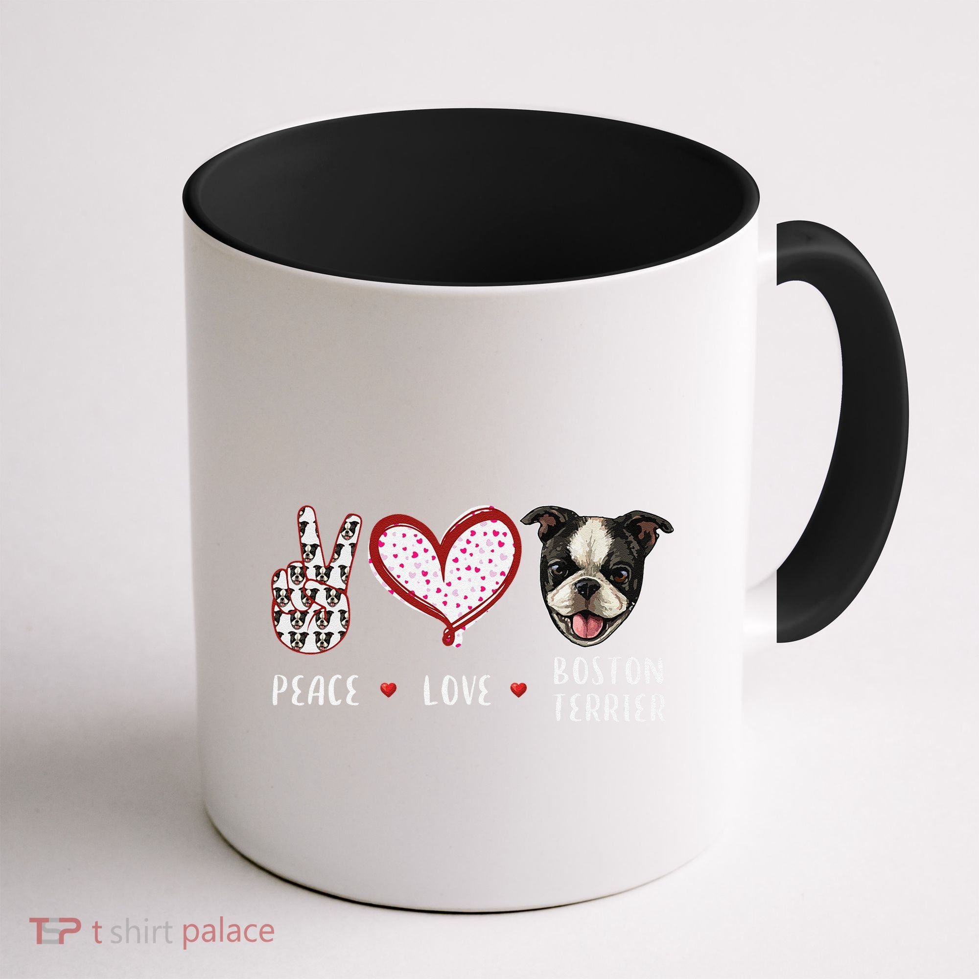 Peace Love Boston Terrier Dog Gifts Coffee Mug