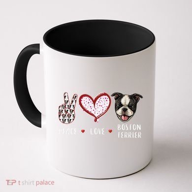 Peace Love Boston Terrier Dog Gifts Coffee Mug