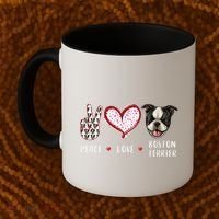 Peace Love Boston Terrier Dog Gifts Coffee Mug thumb 2