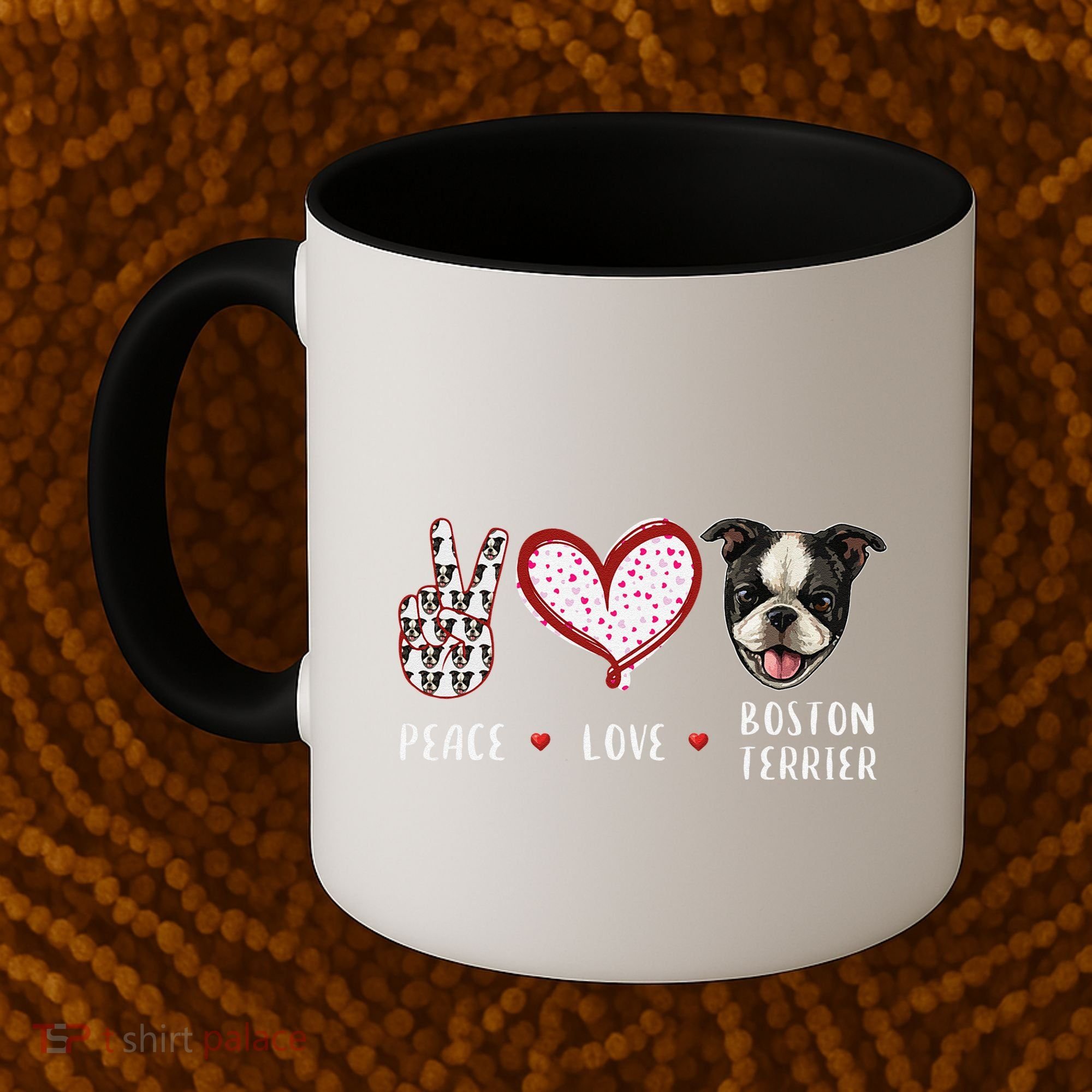 Peace Love Boston Terrier Dog Gifts Coffee Mug
