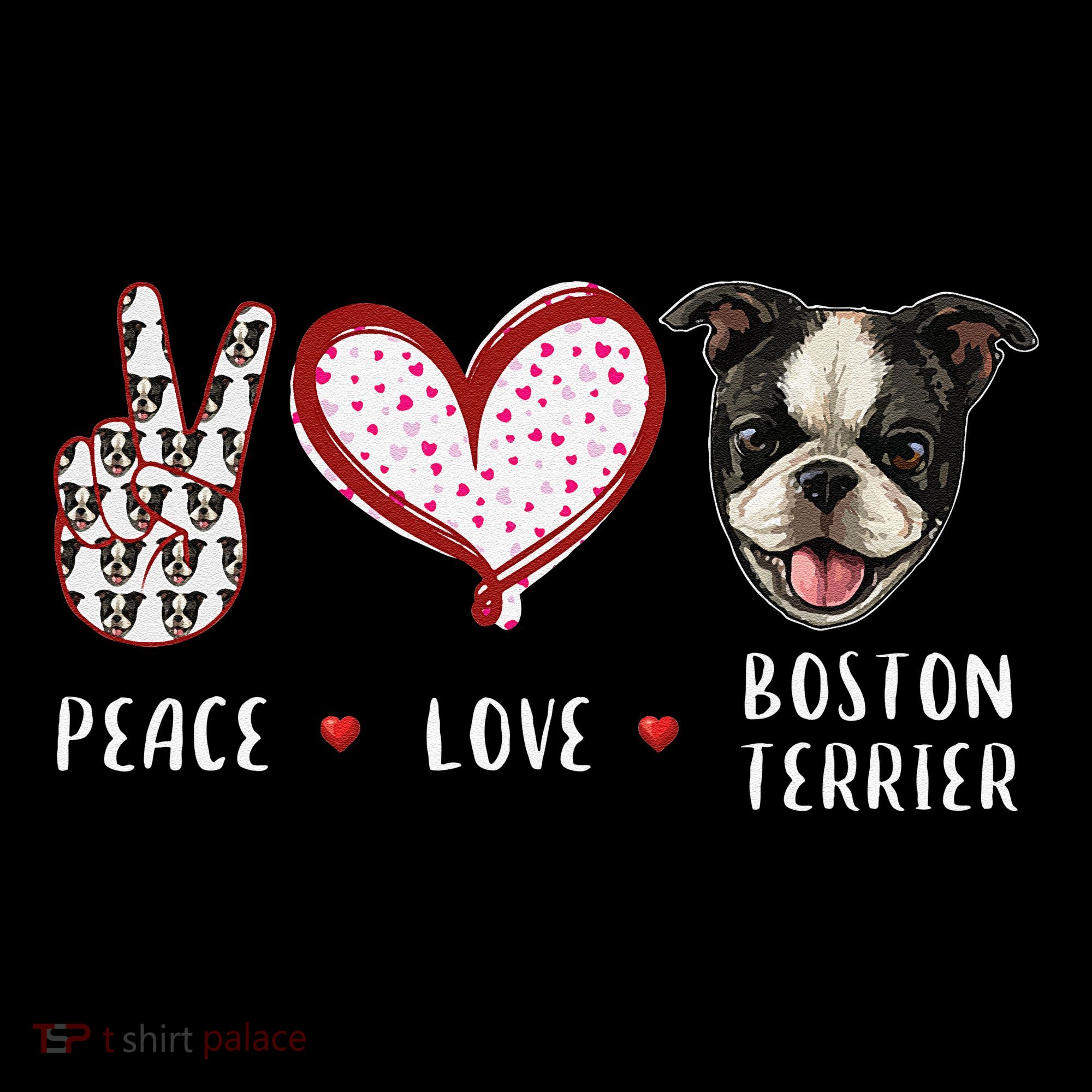 Peace Love Boston Terrier Dog Gifts Coffee Mug
