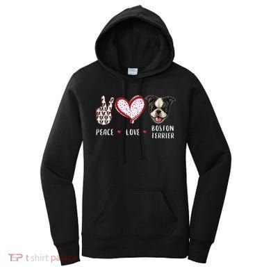 Peace Love Boston Terrier Dog Gifts Women's Hoodie