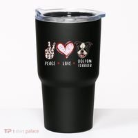 Peace Love Boston Terrier Dog Gifts Tumbler thumb 0