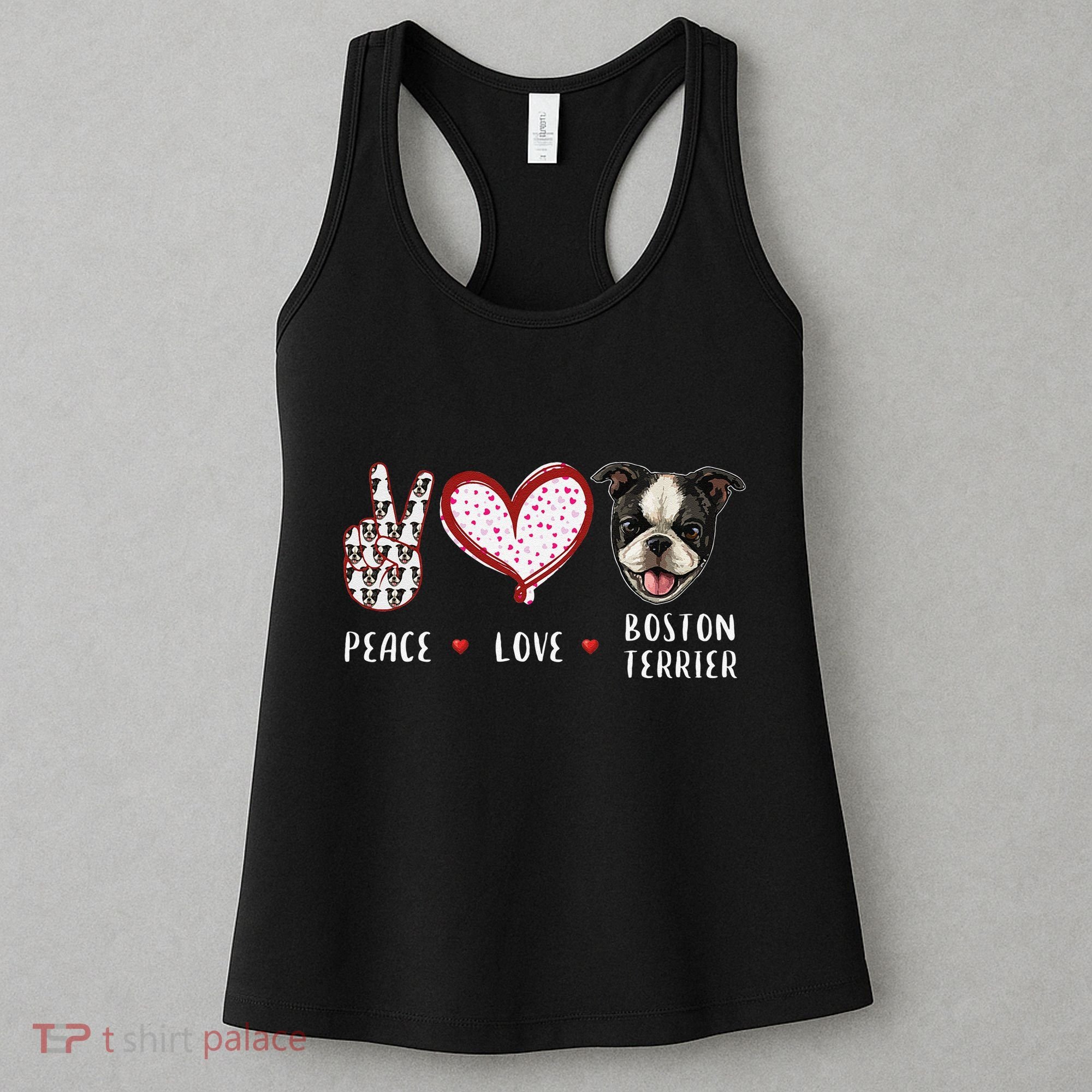 Peace Love Boston Terrier Dog Gifts Women's Tank Top