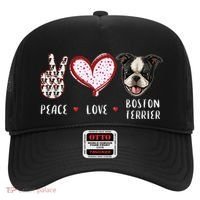 Peace Love Boston Terrier Dog Gifts Hat thumb 0