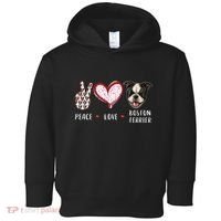 Peace Love Boston Terrier Dog Gifts Toddler Hoodie thumb 0