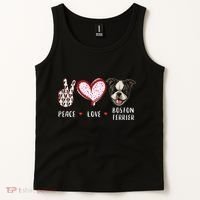 Peace Love Boston Terrier Dog Gifts Tank Top thumb 2