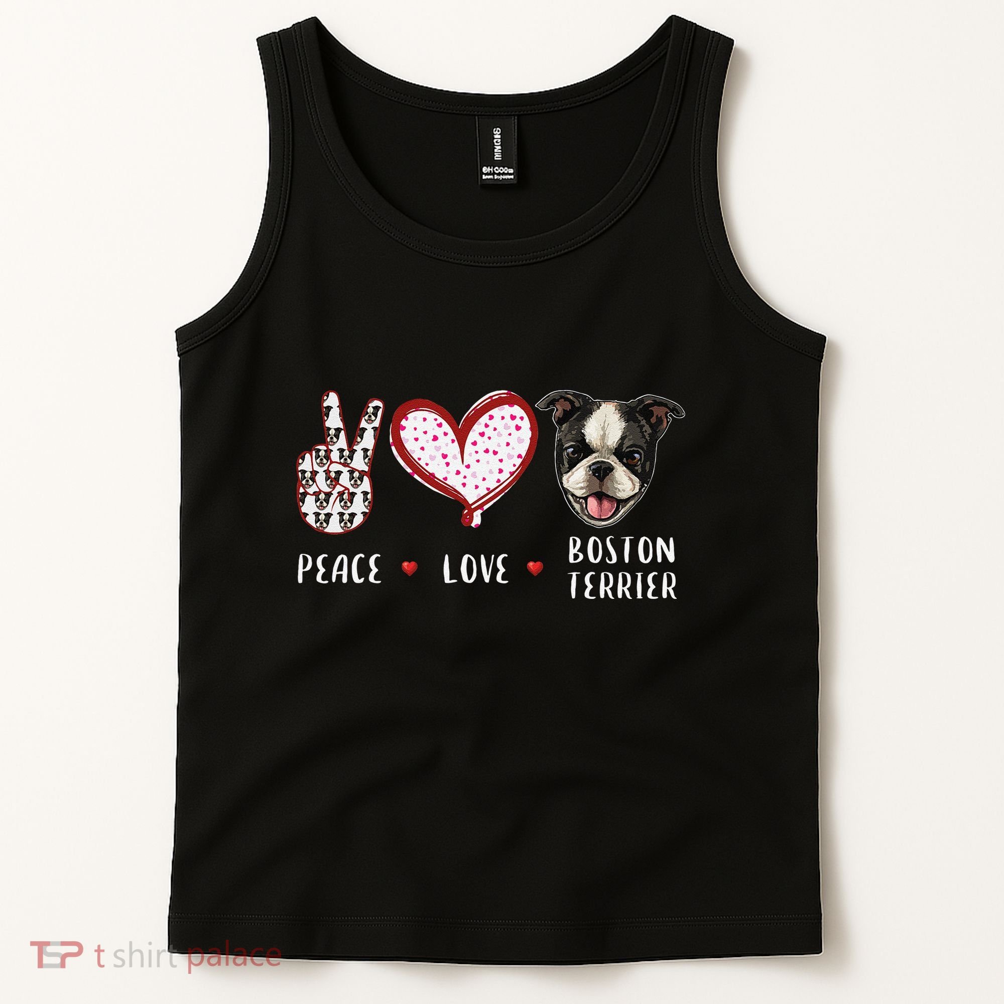 Peace Love Boston Terrier Dog Gifts Tank Top