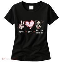 Peace Love Boston Terrier Dog Gifts Women's T-Shirt thumb 0