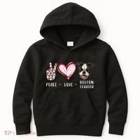 Peace Love Boston Terrier Dog Gifts Kids Hoodie thumb 0