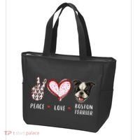 Peace Love Boston Terrier Dog Gifts Tote Bag thumb 3