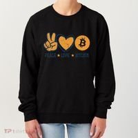 Peace Love Bitcoin Crypto Cryptocurrency Hippie Women's Sweatshirt thumb 0