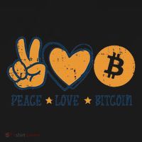 Peace Love Bitcoin Crypto Cryptocurrency Hippie Apron thumb 3