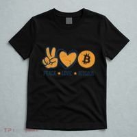 Peace Love Bitcoin Crypto Cryptocurrency Hippie T-Shirt thumb 5