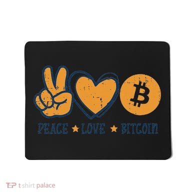 Peace Love Bitcoin Crypto Cryptocurrency Hippie Mousepad
