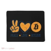 Peace Love Bitcoin Crypto Cryptocurrency Hippie Mousepad thumb 0