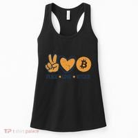 Peace Love Bitcoin Crypto Cryptocurrency Hippie Women's Tank Top thumb 0