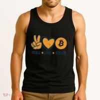 Peace Love Bitcoin Crypto Cryptocurrency Hippie Tank Top thumb 3