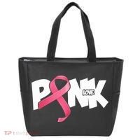Pink Love Breast Cancer Ribbon Tote Bag thumb 0
