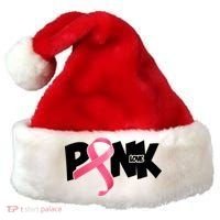 Pink Love Breast Cancer Ribbon Santa Hat thumb 0