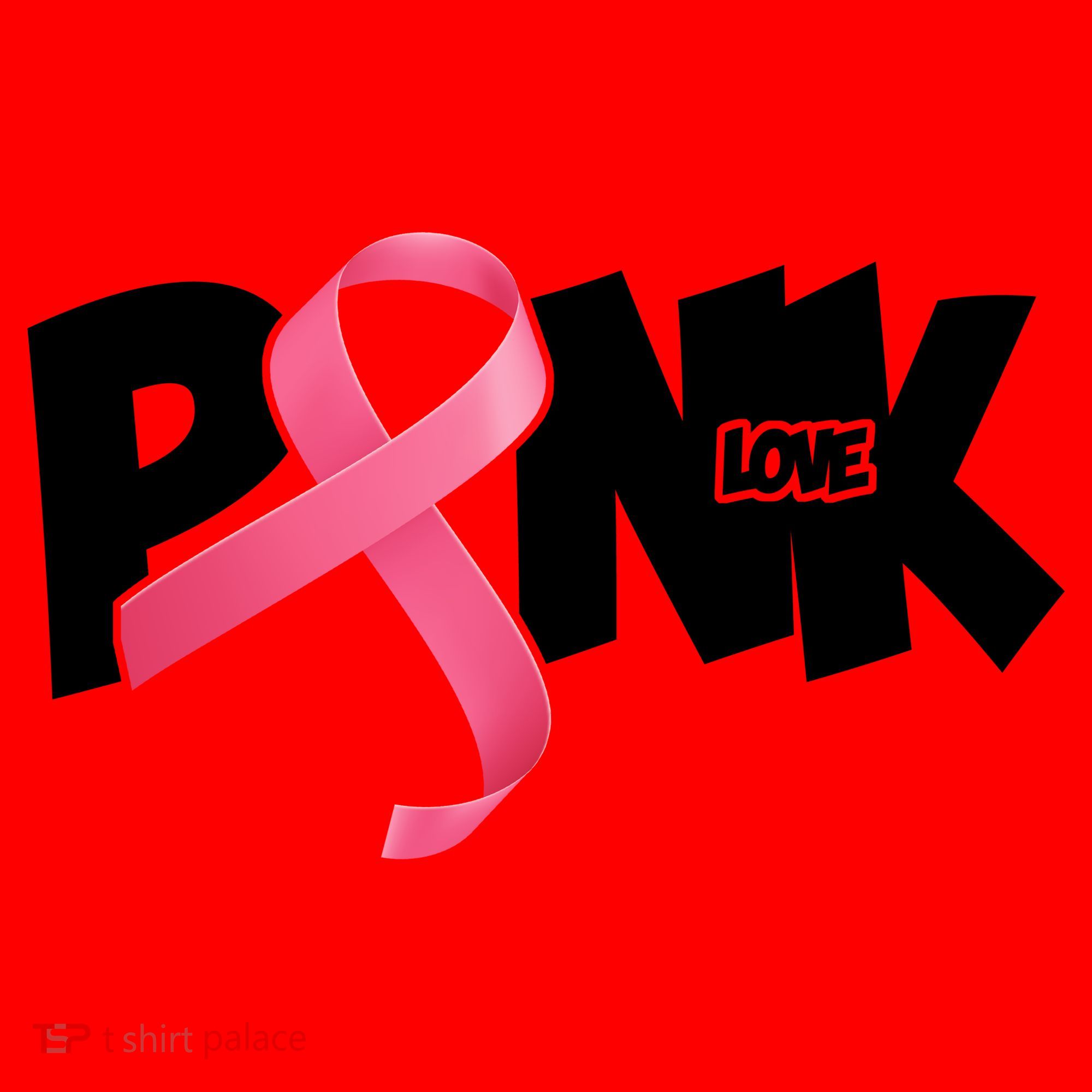 Pink Love Breast Cancer Ribbon Santa Hat