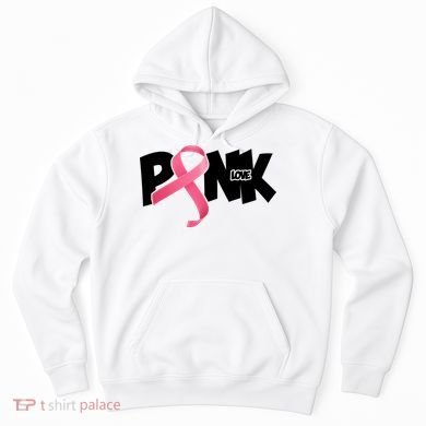 Pink Love Breast Cancer Ribbon Hoodie