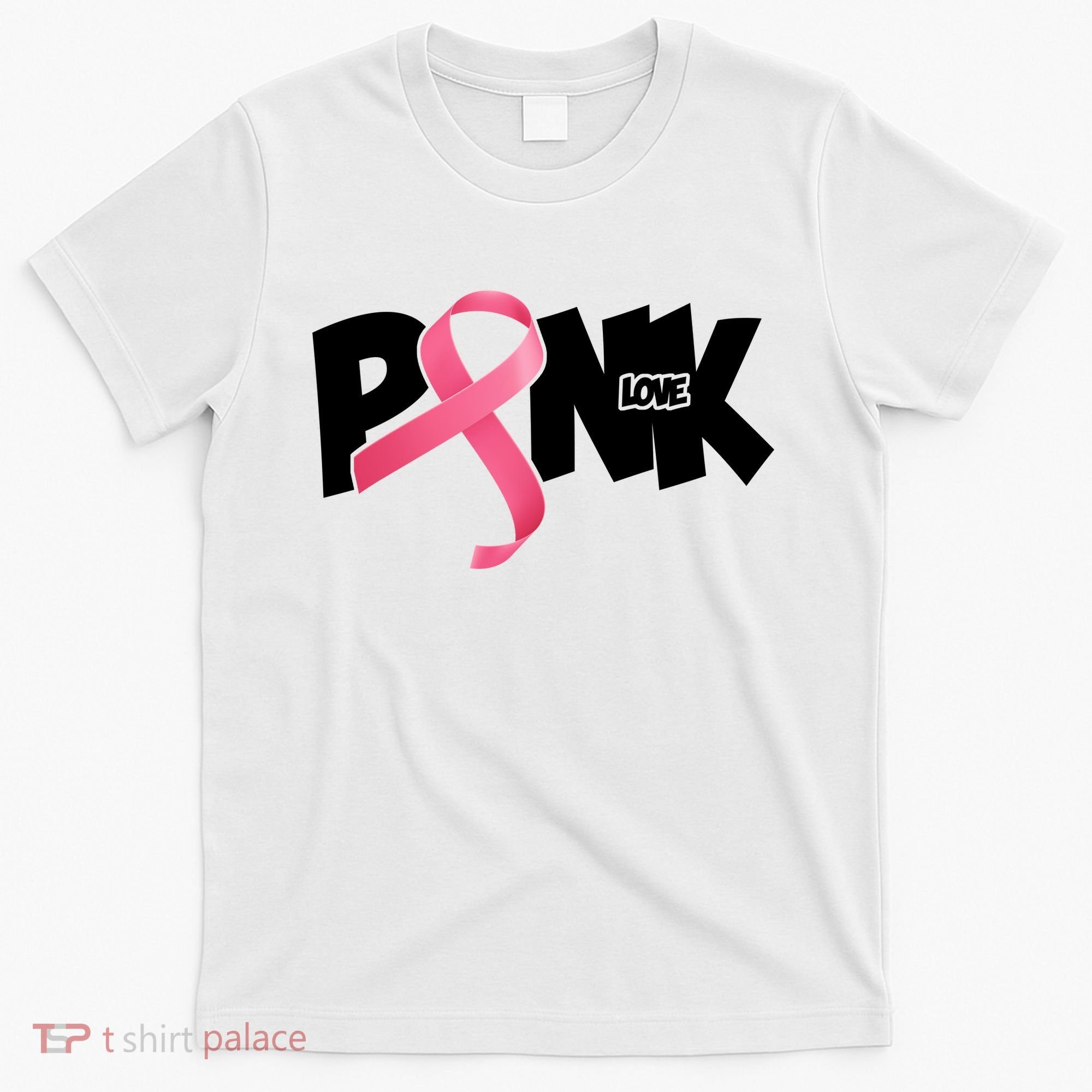 Pink Love Breast Cancer Ribbon T-Shirt