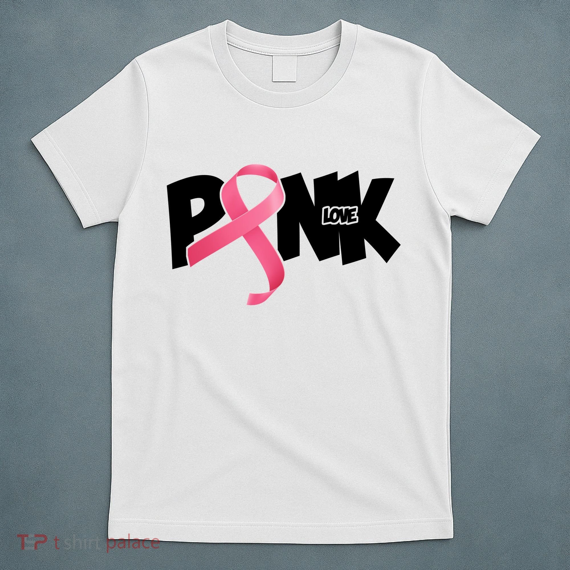 Pink Love Breast Cancer Ribbon T-Shirt