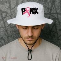 Pink Love Breast Cancer Ribbon Bucket Hat thumb 2