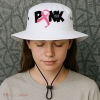 Pink Love Breast Cancer Ribbon Bucket Hat thumb 3