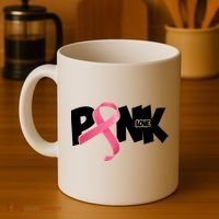 Pink Love Breast Cancer Ribbon Coffee Mug thumb 4